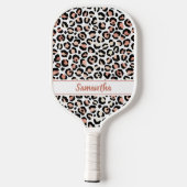 Chique Roos gouden luipaard gepersonaliseerd Pickleball Paddle (Achterkant)