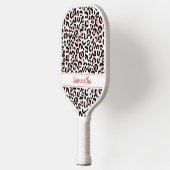 Chique Roos gouden luipaard gepersonaliseerd Pickleball Paddle (Links)