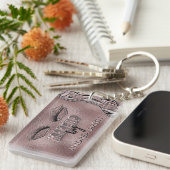 Chique Roos gouden make-up artiest gepersonaliseer Sleutelhanger (Voorkant Rechts)