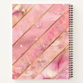 Chique roos gouden meisjesachtige elegante geometr notitieboek (Achterkant)