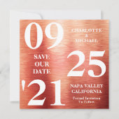 Chique Roos Gouden Metalen Shimmer Modern Save The Kaart (Voorkant)