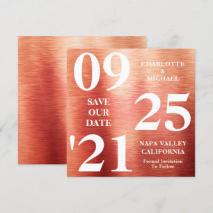 Chique Roos Gouden Metalen Shimmer Modern Save The Kaart