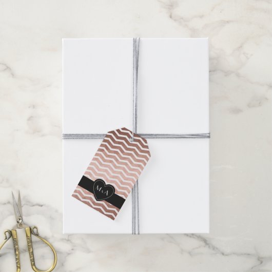 Chique roos gouden modern dank u bruiloft label cadeaulabel (Met Touw)