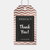 Chique roos gouden modern dank u bruiloft label cadeaulabel (Achterkant)