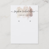 Chique Roos gouden penseelstreek | Oorbel Display  Visitekaartje (Voorkant)