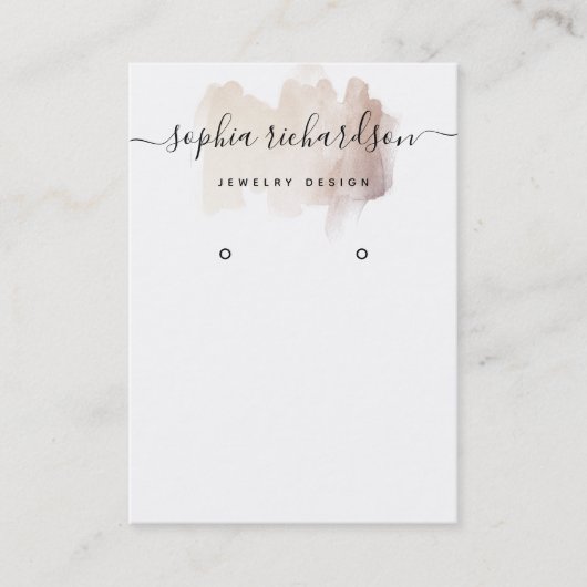 Chique Roos gouden penseelstreek | Oorbel Display  Visitekaartje (Voorkant)