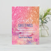 Chique roos gouden roze glitter kerst nieuwjaar (Staand voorkant)