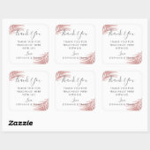 Chique Roos gouden roze palmbladeren dank je wel Vierkante Sticker (Vel)