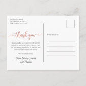 Chique Roos Gouden Script Baby Fotocollage Dank u Briefkaart (Achterkant)