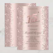 Chique Roos Gouden Sparkle Diamonds 15e Verjaardag Kaart (Voorkant / Achterkant)