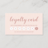 Chique roos gouden typografie blush roze loyalitei klantenkaartje (Voorkant)