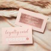 Chique roos gouden typografie blush roze loyalitei klantenkaartje
