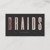 Chique Roos gouden vlechten Visitekaartje (Voorkant)