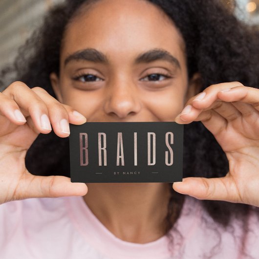 Chique Roos gouden vlechten Visitekaartje