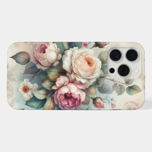 Chique  Roos iPhone Hoesje (Achterkant horizontaal)