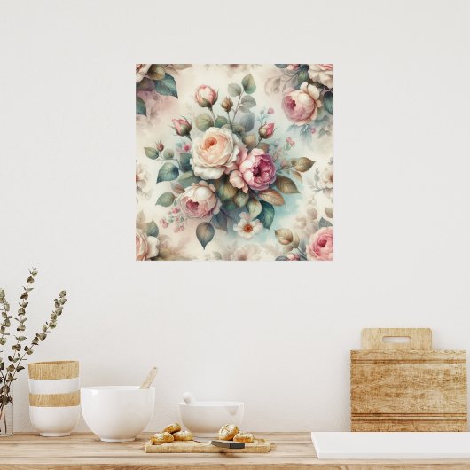 Chique Roos Poster (Keuken)