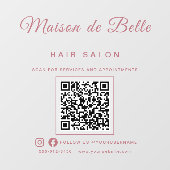 Chique Rose Goud Handtekening Script QR Code Zakel Raamsticker (Vel)