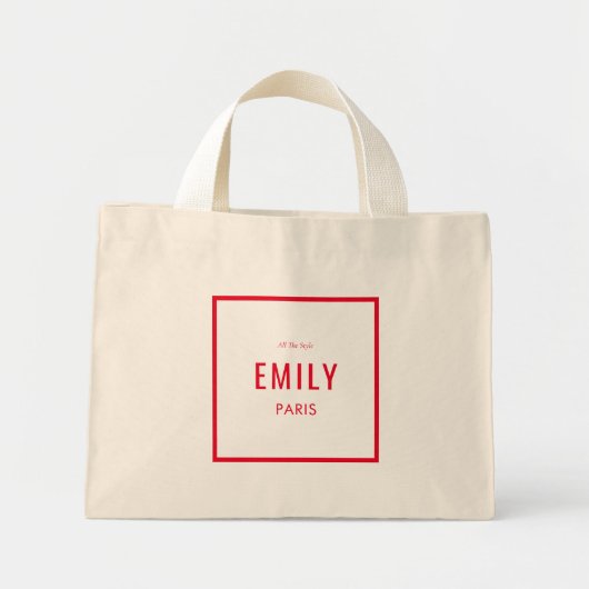 Chique Rouge Rood Beauty / Mode Merkpromo Mini Tote Bag (Voorkant)