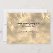 Chique royal blauw goud glitter druppels bedankkaart (Achterkant)