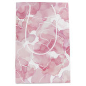 Chique Roze Abstracte Bruidsborrel Medium Cadeauzakje (Voorkant)