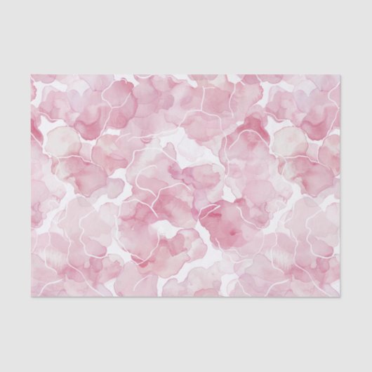 Chique Roze Abstracte Verjaardag Tissuepapier (Voorkant)