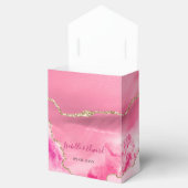 Chique roze agaat steen gouden glitter bruiloft bedankdoosjes (Geopend)
