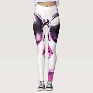 Chique Roze Aquarel Mode Vrouw Zonnebril Leggings