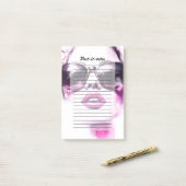 Chique Roze Aquarel Mode Vrouw Zonnebril Post-it® Notes (Op bureau)