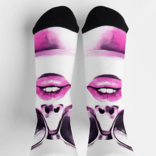 Chique Roze Aquarel Mode Vrouw Zonnebril Sokken