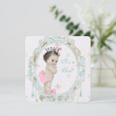 Chique Roze Baby Shower Kaart (Staand voorkant)