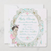 Chique Roze Baby Shower Kaart (Achterkant)