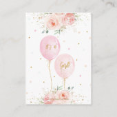 Chique roze ballonnen Blush Bloemen Luier Raffle Informatiekaartje (Achterkant)