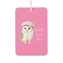 Chique Roze Baret Bruine Witte Uil Tot Geringe Zie Luchtverfrisser