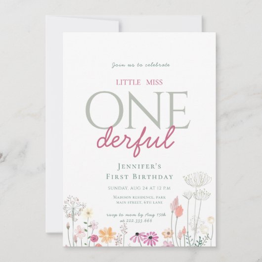 Chique roze betoverde kleine mooie verjaardag kaart (Voorkant)