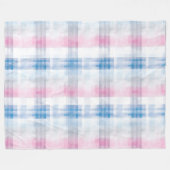 Chique roze blauwe strepen fleece deken (Voorkant (Horizontaal))