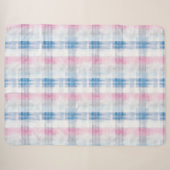 Chique roze blauwe strepen sherpa deken (Voorkant (horizontaal))