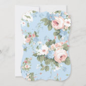 Chique Roze Blauwe Strik Bloem Eerste Verjaardag Kaart (Achterkant)