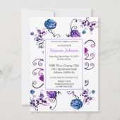 Chique roze bloem bruiloft uitnodiging (Voorkant)