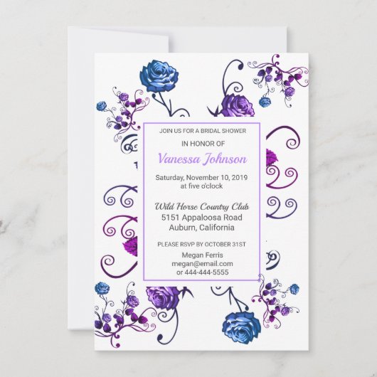 Chique roze bloem bruiloft uitnodiging (Voorkant)