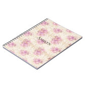 Chique Roze Bloemen Notitieboek (Linkerzijde)