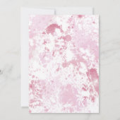 Chique roze bloemenbruids douche uitnodiging (Achterkant)