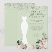 Chique roze bloemenbruids jurk Vrijgezellenfeest b Kaart (Voorkant / Achterkant)