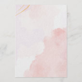 Chique roze bloemenbruiloft programmakaart (Achterkant)