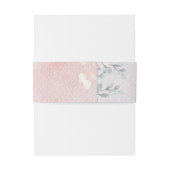 Chique roze bloemenbruiloft uitnodigingen wikkel (Achterkant Voorbeeld)