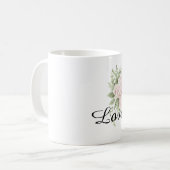 Chique Roze Bloemendesign Koffiemok (Voorkant links)
