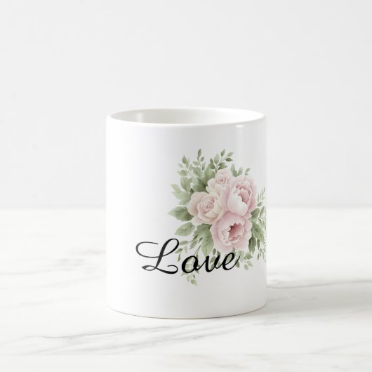 Chique Roze Bloemendesign Koffiemok (Center)