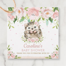Chique roze bloemenegel Baby shower dank u Bedankjes Labels