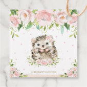 Chique roze bloemenegel Baby shower dank u Bedankjes Labels (Achterkant)