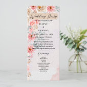 Chique roze bloemenfeestprogramma programmakaart (Staand voorkant)