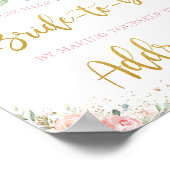 Chique Roze Bloemengebinde Gouden Blad Adressaat B Poster (Hoek)